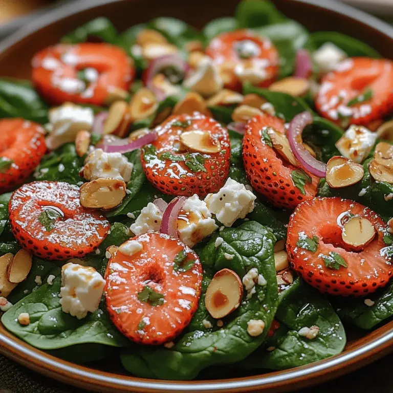 To create the perfect Strawberry Feta Spinach Salad, gathering the right ingredients is key. Here’s a closer look at the essential components that contribute to this dish's deliciousness and nutritional value: