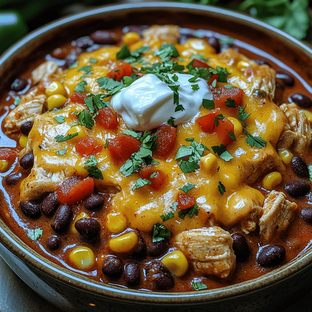 Introducing a delightful twist on a classic favorite, the Cheesy Slow Cooker Chicken Enchilada Casserole is a dish that combines the rich flavors of traditional enchiladas with the convenience of slow cooking. This hearty casserole is perfect for busy weeknights or family gatherings, making it an excellent option for anyone looking to serve a filling meal with minimal effort. With its layers of tender chicken, zesty enchilada sauce, and gooey cheese, this casserole is not only easy to prepare but also packed with wholesome ingredients. In this article, we will explore the steps to creating this delicious meal, delve into the nutritional benefits of its star ingredients, and provide tips for customizing it to suit your taste.