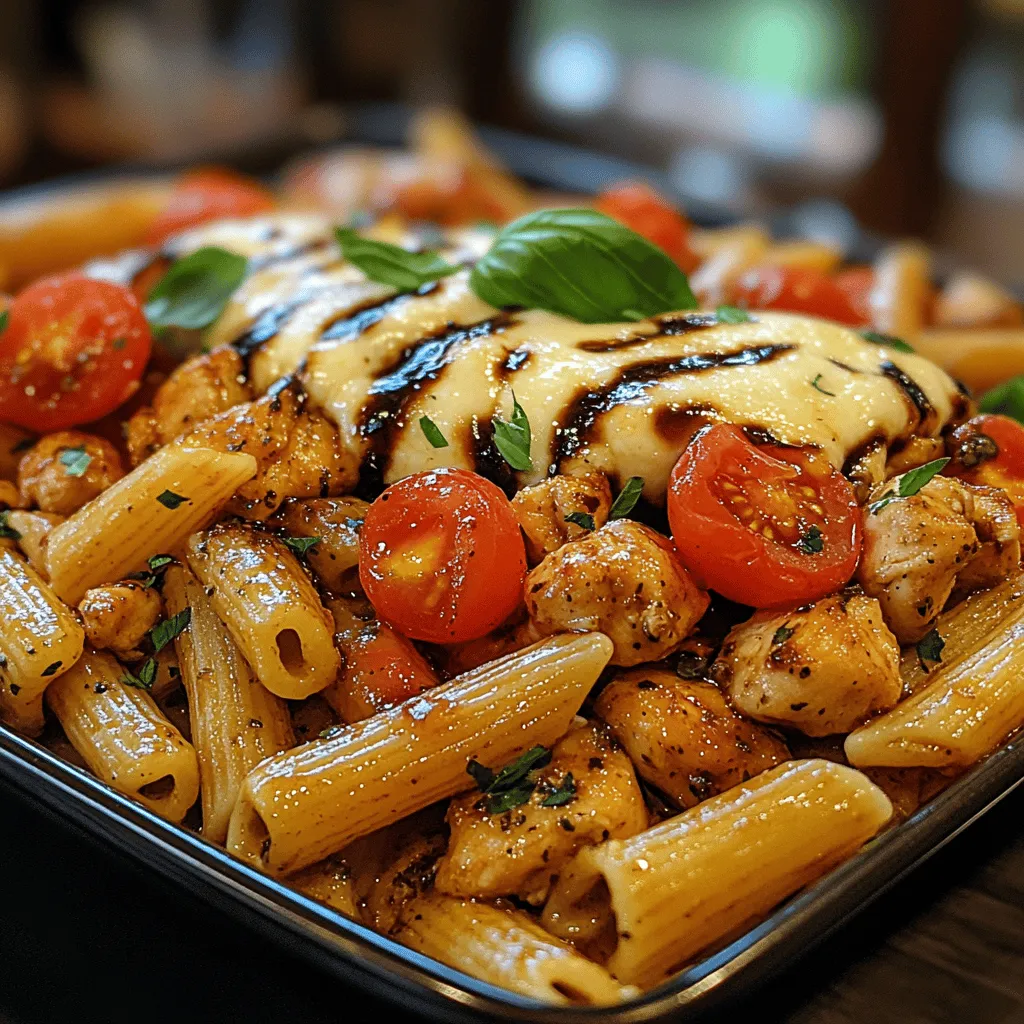 Bruschetta Chicken Pasta Delight is a dish that brings together the vibrant flavors of Italian cuisine in a harmonious and satisfying manner. Picture a plate of al dente pasta topped with succulent chicken, fresh tomatoes, aromatic basil, and a drizzle of balsamic vinegar—this dish is a celebration of fresh ingredients and bold tastes. The appeal of Bruschetta Chicken Pasta lies not only in its delightful combination of flavors but also in its versatility; it can serve as a comforting family dinner or a sophisticated meal for entertaining guests.
