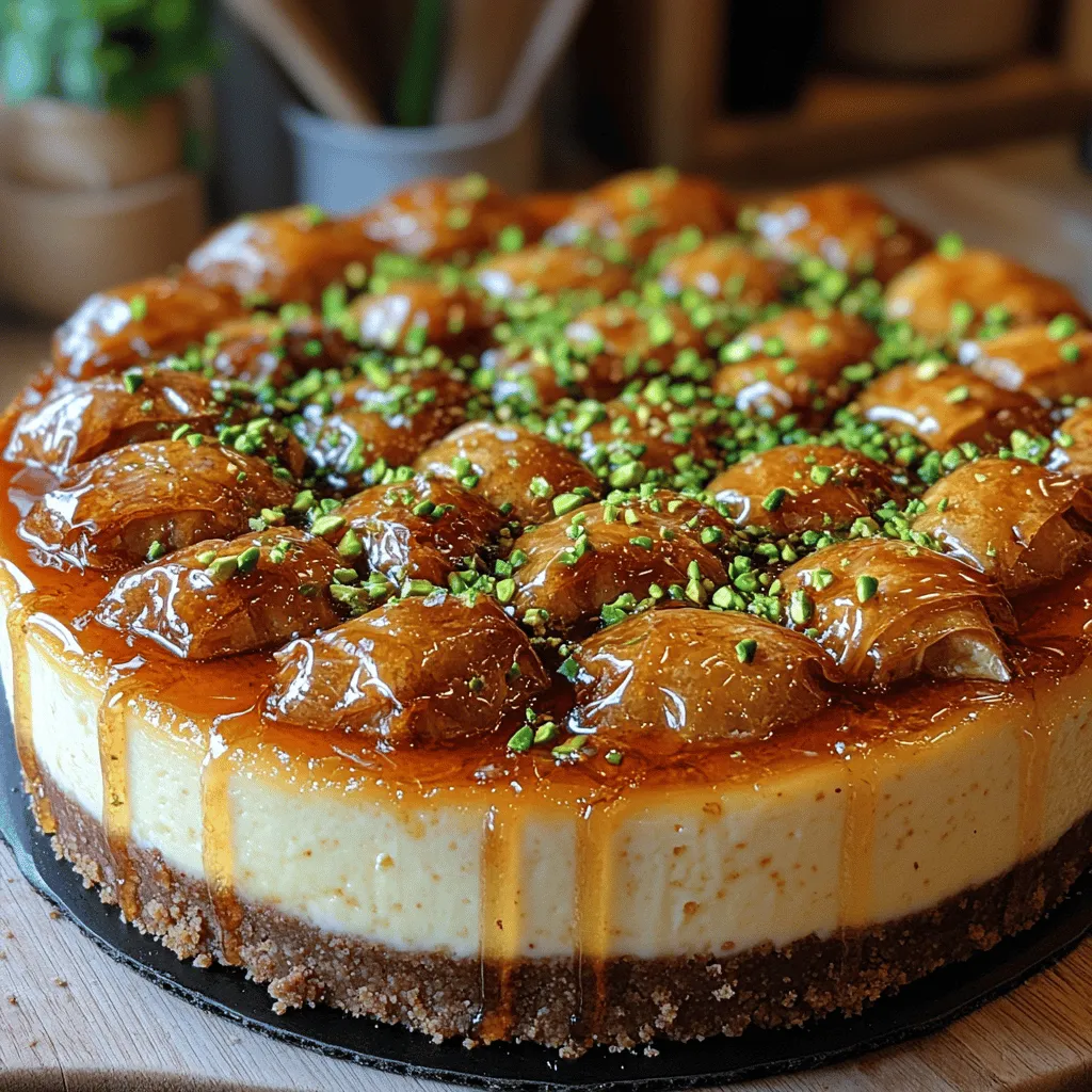 Desserts hold a special place in our hearts, often serving as the grand finale to a meal or the highlight of a special occasion. One such dessert that beautifully marries traditional flavors with a modern twist is the Honey Pistachio Baklava Cheesecake. This indulgent treat takes the classic elements of baklava—its distinct nutty flavor, flaky texture, and sweet syrup—and combines them with the luscious creaminess of cheesecake. The result is an exquisite dessert that is not only visually stunning but also tantalizing to the taste buds.