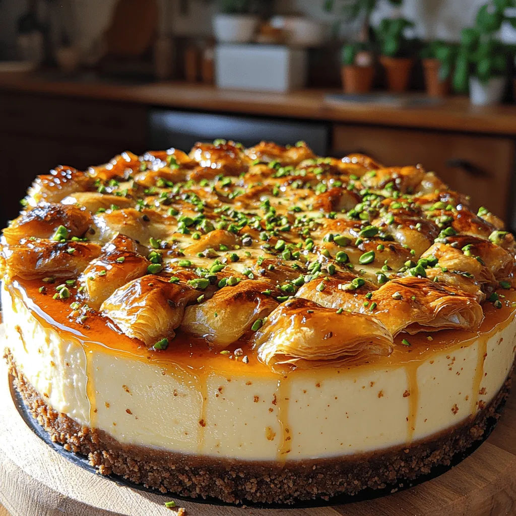 Desserts hold a special place in our hearts, often serving as the grand finale to a meal or the highlight of a special occasion. One such dessert that beautifully marries traditional flavors with a modern twist is the Honey Pistachio Baklava Cheesecake. This indulgent treat takes the classic elements of baklava—its distinct nutty flavor, flaky texture, and sweet syrup—and combines them with the luscious creaminess of cheesecake. The result is an exquisite dessert that is not only visually stunning but also tantalizing to the taste buds.