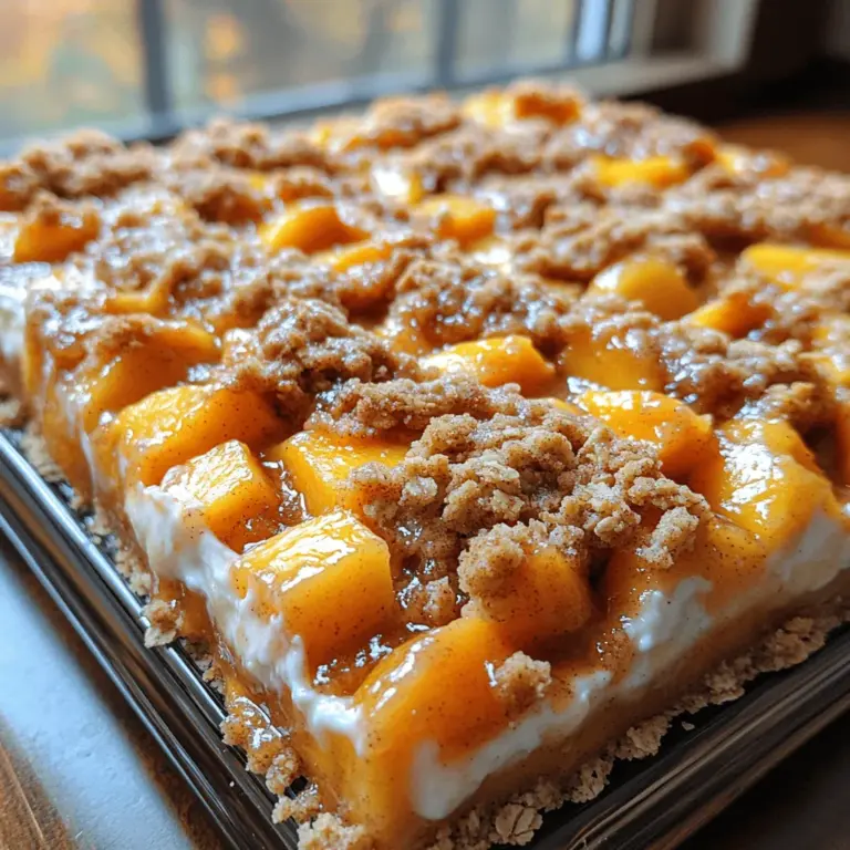 - Ripe Peaches: The most crucial component of this recipe, ripe peaches should be fragrant and slightly soft to the touch. Their natural sweetness and juiciness are what make this dessert so delightful. When selecting peaches, look for ones that yield slightly under pressure but are not overly soft or bruised.