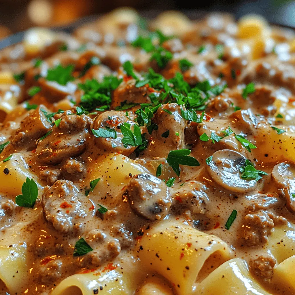 Creamy Dreamy Ground Beef Stroganoff is a dish that epitomizes comfort food at its finest. With its rich, velvety sauce enveloping tender pieces of ground beef and served over a bed of warm noodles, this dish is not just a meal; it’s an experience that warms the soul. The allure of beef stroganoff lies in its simplicity and versatility. It can be whipped up in less than an hour, making it an ideal choice for busy weeknight dinners or a cozy family gathering.