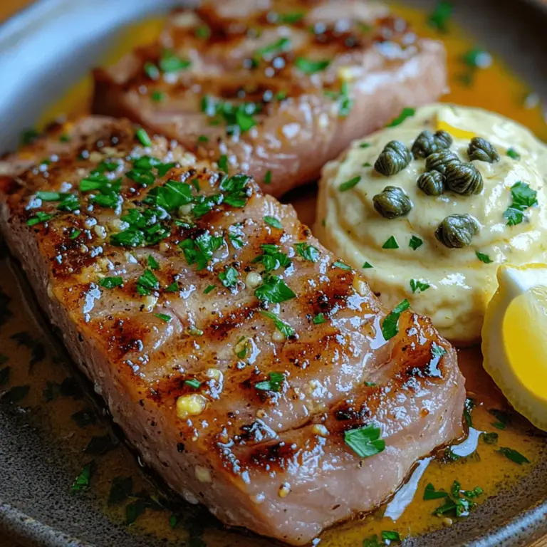 To achieve a restaurant-quality garlic aioli tuna steak, proper preparation of the tuna is essential. The first step is drying and seasoning the tuna steaks, which greatly influences the final flavor and texture of the dish. Start by patting the tuna steaks dry with paper towels. This step is crucial because excess moisture can hinder the searing process and prevent the development of that coveted crust. Once dried, sprinkle a generous pinch of salt and freshly ground black pepper over both sides. This seasoning not only enhances the natural flavor of the tuna but also helps to create a beautiful crust when cooked.