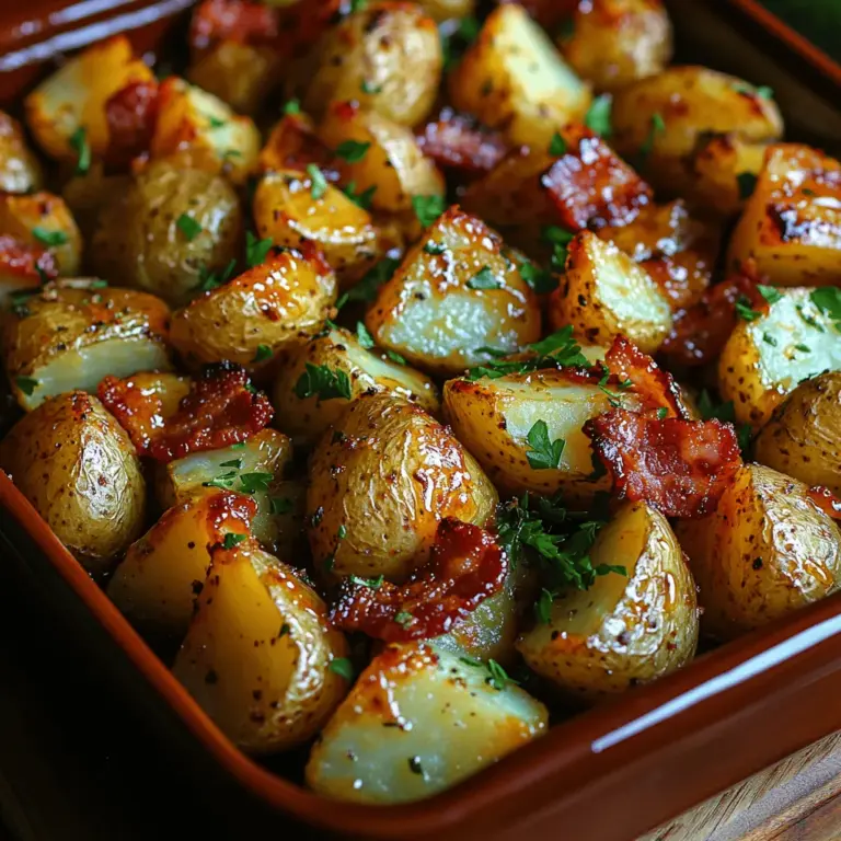 If you're searching for a side dish that perfectly balances sweet and savory flavors, look no further than Sweet & Savory Honey Bacon Roasted Potatoes. This delightful dish combines the earthiness of baby potatoes, the richness of thick-cut bacon, and the natural sweetness of honey, creating a mouthwatering experience that will leave you and your guests craving more. The contrast of flavors and textures makes these roasted potatoes a standout addition to any meal.