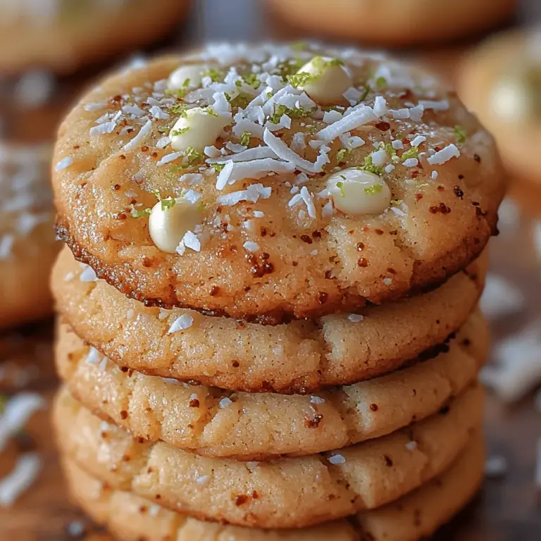 Welcome to a delightful journey through the sun-kissed flavors of the tropics with our Tropical Bliss: Key Lime Coconut White Chocolate Chip Cookies. This unique cookie recipe is inspired by the refreshing and vibrant essence of tropical ingredients, specifically key limes and coconut. The combination of zesty key lime juice, rich and creamy white chocolate chips, and the chewy texture of shredded coconut creates a cookie that is not only delicious but also reminiscent of tropical getaways.