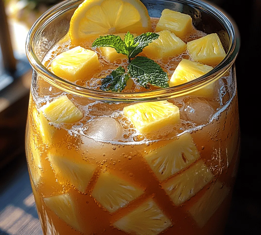 To elevate the Tropical Sunshine Pineapple Lemonade Punch and make it truly unforgettable, a sparkling element enhances its refreshing qualities. When incorporating sparkling water or soda, timing is crucial to maintain that delightful fizz. For optimal results, follow these guidelines: