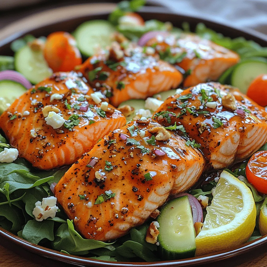 Apart from its irresistible flavor, the Spicy Honey Glazed Salmon Salad is a powerhouse of nutrients. Salmon is not only delicious but also packed with omega-3 fatty acids, which are known for their heart-healthy properties, as well as high-quality protein that can help support muscle health and weight management. Additionally, salmon is rich in essential vitamins and minerals, including vitamin D, B vitamins, and selenium, making it a smart choice for overall wellness.