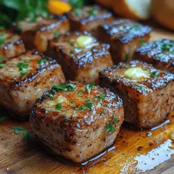 What makes Sizzling Garlic Butter Steak Bites so appealing? First and foremost, it’s the flavor. The combination of freshly minced garlic and creamy butter creates a sauce that perfectly complements the juicy steak, enhancing its natural richness. The result is a mouthwatering dish that offers a burst of flavor in every bite.