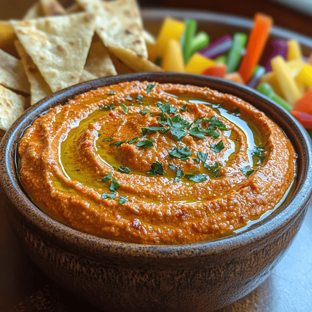 Hummus has established itself as a beloved staple in kitchens around the world, particularly as a staple of Middle Eastern cuisine. This creamy dip, made primarily from blended chickpeas, tahini, olive oil, lemon juice, and garlic, has won the hearts of many due to its rich texture and adaptable flavor profile. While traditional hummus is delicious on its own, the introduction of roasted red pepper transforms this classic dish into an extraordinary culinary experience. The sweetness of roasted red peppers enhances the overall taste, providing a vibrant color and a delightful twist that elevates the humble chickpea dip.