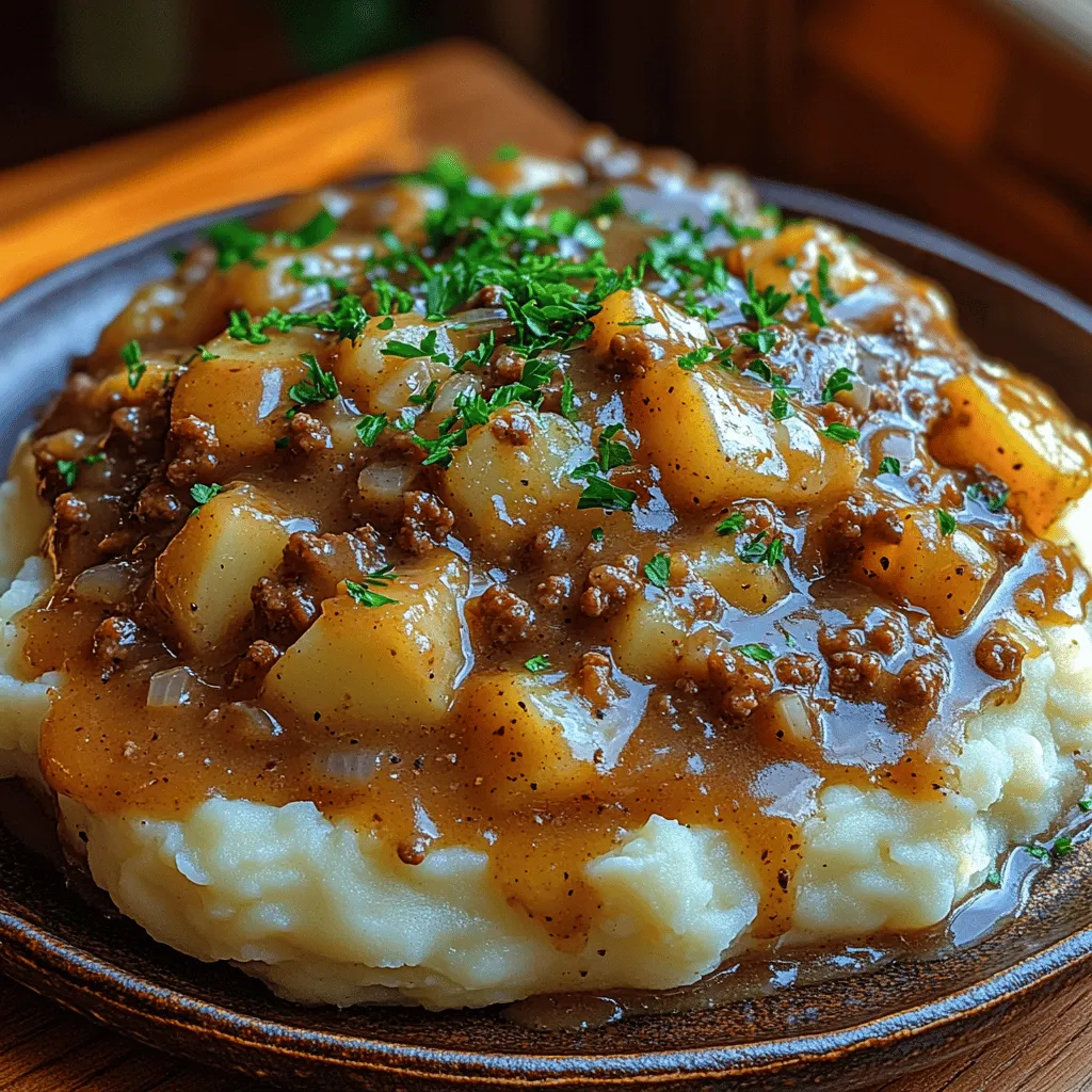 When it comes to comfort food, few dishes can rival the satisfying combination of savory ground beef and creamy mashed potatoes. This delightful recipe, Savory Ground Beef & Gravy Delight over Creamy Mashed Potatoes, brings together the rich flavors of seasoned beef smothered in a luscious gravy, served atop a bed of velvety mashed potatoes. It's a dish that not only warms the soul but also fills the stomach—ideal for those chilly evenings when you crave something hearty and fulfilling.