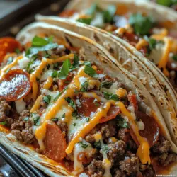 In the ever-evolving world of culinary creativity, the fusion of flavors often leads to delightful new dishes. One such combination that has taken the food landscape by storm is the Meat Lovers Pizza Tacos. This unique recipe marries the beloved components of classic pizza with the convenience and fun of tacos, making it a perfect dish for gatherings, family dinners, or a fun weeknight meal. The Meat Lovers Pizza Tacos encapsulate the best of both worlds—crispy taco shells filled with savory, cheesy goodness that satisfies even the heartiest of appetites.