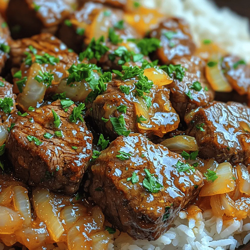 If you’re searching for a mouthwatering dish that combines rich flavors with the convenience of a slow cooker, look no further than <strong>Heavenly Slow Cooker Garlic Butter Beef Bites</strong>. This recipe is a true testament to the magic of slow cooking, where tough cuts of beef transform into tender, succulent bites that melt in your mouth after hours of gentle simmering. The allure of garlic butter, paired with the hearty goodness of beef, creates an irresistible aroma that fills your kitchen and beckons family and friends to the dinner table.” /></p>
</p>
<h2>Combining Flavors in the Slow Cooker</h2>
</p>
<p>When crafting the Heavenly Slow Cooker Garlic Butter Beef Bites, the magic truly happens as the ingredients meld together over time. Layering ingredients correctly is crucial to maximize flavor infusion and achieve a delightful taste experience. Begin by placing the tougher ingredients, such as the beef, at the bottom of the slow cooker. This ensures they receive the most heat and moisture during cooking. Next, add the garlic, onions, and any spices you choose to incorporate. The delicate flavors of garlic and onion will seep into the beef, creating a mouthwatering aroma that will fill your kitchen.</p>
</p>
<h3>The Significance of Layering Ingredients</h3>
</p>
<p>Layering is not merely a culinary technique; it’s a vital step in the slow cooking process. It allows flavors to develop gradually as the heat circulates. When the beef bites are placed at the base, they soak up all the juices released by the vegetables and seasonings above. This process not only enhances the overall flavor but also ensures that every bite is savory and succulent.</p>
</p>
<h3>How to Ensure Even Cooking and Flavor Infusion</h3>
</p>
<p>To achieve even cooking and optimal flavor infusion, it’s essential to avoid overcrowding the slow cooker. If you have a larger batch, consider cooking in two smaller batches rather than cramming everything into one pot. Additionally, stirring the mixture halfway through cooking can help redistribute the ingredients and ensure that everything is evenly seasoned and cooked through.</p>
</p>
<h2>Melting Butter: Ensuring Even Distribution</h2>
</p>
<p>Butter plays a pivotal role in this recipe, providing richness and depth to the beef bites. However, how you melt the butter can significantly impact its distribution throughout the dish.</p>
</p>
<h3>Methods for Melting Butter and Why It Matters</h3>
</p>
<p>For the best results, consider melting the butter in a small saucepan over low heat before adding it to the slow cooker. This method allows for a consistent liquid that can easily coat the beef and other ingredients. Alternatively, you can cut the butter into small cubes and scatter it on top of the ingredients in the slow cooker, allowing it to melt gradually as the cooking process unfolds. Either method will yield delicious results, but pre-melting will give you better control over the butter’s integration.</p>
</p>
<h2>Cooking Process in the Slow Cooker</h2>
</p>
<h3>The Benefits of Slow Cooking</h3>
</p>
<p>Slow cooking is a time-honored technique that transforms tough cuts of meat into tender, flavorful morsels. The prolonged cooking time allows collagen in the beef to break down, resulting in a melt-in-your-mouth texture that is hard to achieve through other cooking methods. This is particularly beneficial for cuts like chuck roast or brisket, which are often overlooked for quick meals but shine in slow cooker recipes.</p>
</p>
<h3>How Slow Cooking Transforms Tough Cuts into Tender Bites</h3>
</p>
<p>The magic of slow cooking lies in its ability to break down tough fibers in meat. The low and slow method allows the beef to absorb the flavors of the garlic, butter, and any other ingredients you include, while the moisture prevents it from drying out. This results in a dish that is not only tender but also bursting with flavor, making every bite a heavenly experience.</p>
</p>
<h3>The Science of Low and Slow Cooking for Flavor Development</h3>
</p>
<p>Cooking slowly at low temperatures allows flavors to develop and deepen. As the ingredients simmer together, a rich, complex flavor profile emerges that is simply unattainable with higher heat methods. The Maillard reaction, which occurs when meat is browned, also continues to develop during slow cooking, enhancing the dish’s overall taste and aroma.</p>
</p>
<h3>Timing and Temperature: Finding the Perfect Balance</h3>
</p>
<p>When it comes to slow cooking, timing and temperature are your best friends. For the Heavenly Slow Cooker Garlic Butter Beef Bites, you can opt to cook on low for 6-8 hours or on high for 3-4 hours. Cooking on low allows for greater flavor development and tenderness, so if you have the time, slow and steady wins the race.</p>
</p>
<h3>Recommendations for Cooking on Low vs. High</h3>
</p>
<p>If you’re in a rush, cooking on high can yield satisfactory results, but for the ultimate tender bite, low cooking is preferable. Always check for doneness by ensuring the beef is fork-tender and easily shreds apart. This is your best indicator that the beef is ready to be served.</p>
</p>
<h3>Understanding the Importance of Cooking Time for Tenderness</h3>
</p>
<p>While the timeframes mentioned above are guidelines, it’s vital to keep in mind that individual slow cookers can vary in temperature and efficiency. The best way to ensure tenderness is to monitor the beef closely, especially as you approach the end of the cooking period.</p>
</p>
<h2>Serving Suggestions and Pairings</h2>
</p>
<h3>Ideal Accompaniments for Garlic Butter Beef Bites</h3>
</p>
<p>Once your Heavenly Slow Cooker Garlic Butter Beef Bites are ready, consider how best to serve them for maximum enjoyment. Ideal accompaniments include:</p>
</p>
<p>– <strong>Steamed Rice</strong>: The tender beef pairs beautifully with a fluffy bed of rice, which absorbs the rich garlic butter sauce.</p>
<p>– <strong>Mashed Potatoes</strong>: Creamy mashed potatoes make for a comforting and classic pairing, perfect for soaking up every bit of flavor.</p>
<p>– <strong>Crusty Bread</strong>: Freshly baked bread is great for dipping into the sauce, adding a delightful texture to your meal.</p>
</p>
<h3>Garnishing for Visual Appeal</h3>
</p>
<p>To elevate your dish, consider garnishing with freshly chopped parsley. Not only does it add a pop of color, enhancing the visual appeal of the dish, but it also contributes a fresh flavor that complements the richness of the beef and butter. A sprinkle of parsley can transform a simple dish into a restaurant-quality meal.</p>
</p>
<h3>Creative Serving Ideas</h3>
</p>
<p>For those looking to get creative, the beef bites can also be served in various ways. Consider making beef sliders by placing the bites on mini rolls with a dollop of garlic butter sauce and a slice of cheese. Alternatively, serve the beef bites over a bed of zoodles (zucchini noodles) for a low-carb option.</p>
</p>
<p>Additionally, if you have leftovers, they can be easily repurposed into tacos or served over a salad for a satisfying lunch the next day. The flavor only improves, making it a versatile dish that keeps on giving.</p>
</p>
<h2>Nutritional Information</h2>
</p>
<h3>Overview of Nutritional Aspects of the Dish</h3>
</p>
<p>Understanding the nutritional content of your meals is essential, especially for those mindful of their dietary intake. A serving of Heavenly Slow Cooker Garlic Butter Beef Bites typically contains:</p>
</p>
<p>– <strong>Calories</strong>: Approximately 350-400 calories per serving, depending on the cut of beef used and the amount of butter.</p>
<p>– <strong>Protein</strong>: Roughly 30-35 grams of protein, providing a hearty portion of this essential macronutrient.</p>
<p>– <strong>Fat</strong>: Around 20-25 grams of fat, which comes primarily from the butter and beef.</p>
</p>
<h3>Health Considerations</h3>
</p>
<p>While this dish is undoubtedly rich and indulgent, balance and moderation are key. Enjoying this meal as part of a well-rounded diet can be fulfilling and nutritious. Consider serving it with a side of vegetables to enhance nutritional value and add fiber, aiding in digestion.</p>
</p>
<h2>Conclusion</h2>
</p>
<p>In summary, the Heavenly Slow Cooker Garlic Butter Beef Bites epitomize comfort food at its finest. With their tender texture, rich flavors, and the simplicity of slow cooking, they’re perfect for busy weeknights or special occasions alike. The joy of cooking with a slow cooker lies in its ability to transform simple ingredients into a meal that warms the soul.</p>
</p>
<p>As you experiment with variations and flavors in future cooking endeavors, remember that the beauty of this recipe lies in its versatility. Whether you opt for different herbs, spices, or cooking methods, the foundation remains the same: a commitment to flavor and satisfaction. Embrace the process and enjoy every delicious bite!</p>
</div>