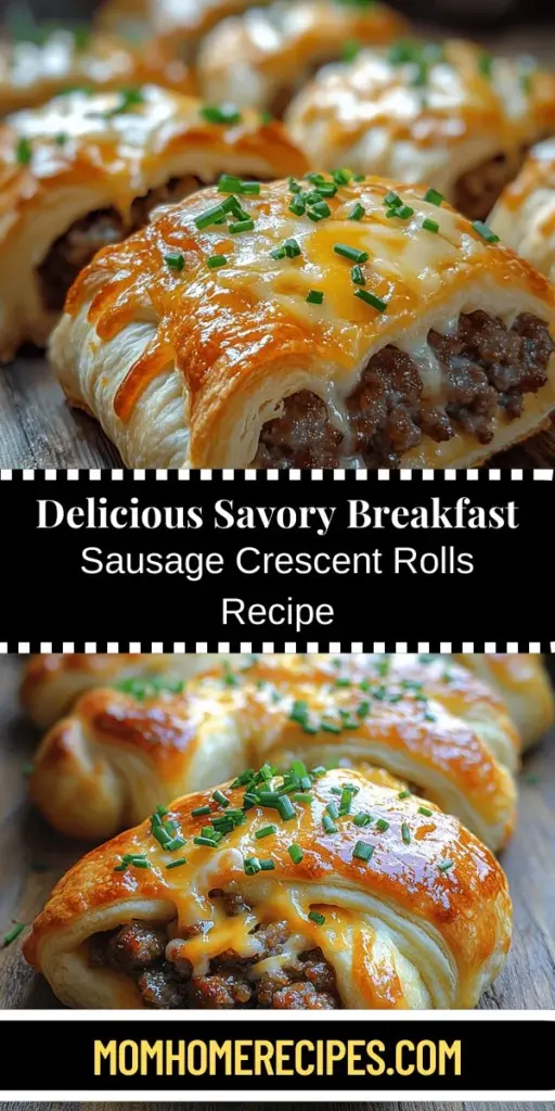 Start your mornings off right with these Savory Breakfast Sausage Crescent Rolls! This indulgent recipe combines flavorful sausage with flaky, buttery crescent dough for a delicious breakfast treat. Perfect for any occasion, from casual family meals to festive brunches, these rolls can be personalized with cheese and a drizzle of maple syrup for a sweet-savory twist. Follow our step-by-step instructions to impress your guests and enjoy a satisfying start to your day!