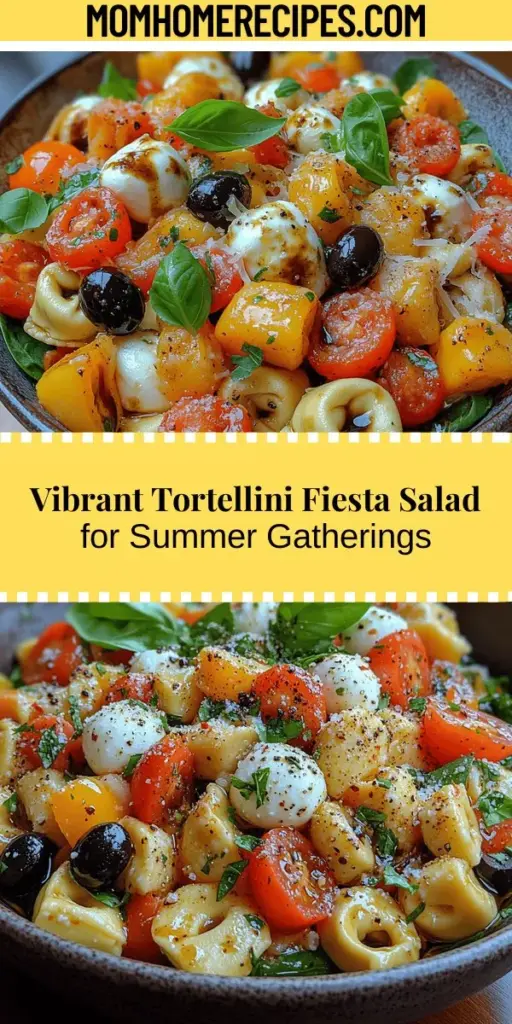 Discover the vibrant and delicious Tortellini Fiesta Salad, perfect for summer gatherings or cozy dinners at home. This salad features a hearty base of cheese tortellini paired with fresh veggies like cherry tomatoes, spinach, and bell peppers, all brought together with a zesty olive oil and balsamic dressing. Easy to prepare, nutritious, and full of flavor, this dish is a crowd-pleaser that can be enjoyed as a side or main course. Dive into the recipe and elevate your meal experience!