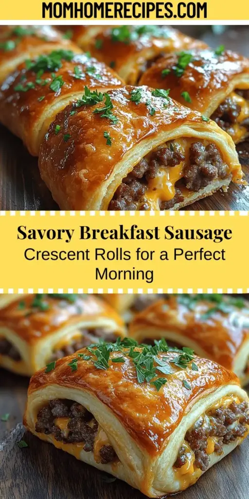 Start your morning off right with Savory Breakfast Sausage Crescent Rolls! These delicious pastries combine seasoned breakfast sausage, creamy cheddar, and velvety cream cheese, all wrapped in flaky crescent dough for a delightful flavor explosion. Perfect for busy mornings or leisurely brunches, these rolls are easy to make and can be customized with your favorite spices and cheeses. Serve with fresh fruit or dipping sauces for a complete breakfast experience that will impress your family and friends.