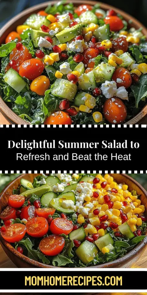 Beat the summer heat with Summer's Best Refreshing Salad! This vibrant dish is packed with fresh mixed greens, juicy cherry tomatoes, crunchy cucumbers, creamy avocado, and sweet corn, all drizzled with a zesty dressing. Each ingredient brings unique flavors and nutrients, making it not just delicious but also nourishing. Perfect for barbecues, picnics, or quick weekday meals, this salad is a delightful way to enjoy seasonal produce and stay cool all summer long.