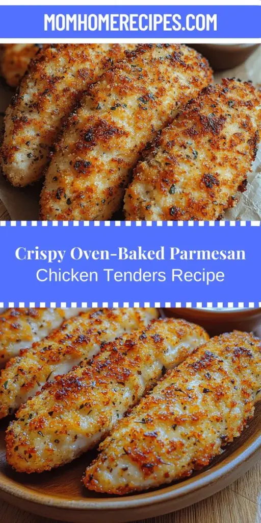 Discover a healthier twist on a classic favorite with these Oven-Baked Crispy Parmesan Chicken Tenders. Perfectly tender and packed with flavor, this easy-to-follow recipe is ideal for quick weeknight dinners or festive gatherings. Coated in crunchy panko breadcrumbs and savory Parmesan, these chicken tenders require no frying, making them a lighter choice that still delivers that satisfying crunch. Serve with your favorite dipping sauces for a family-friendly dish everyone will love!