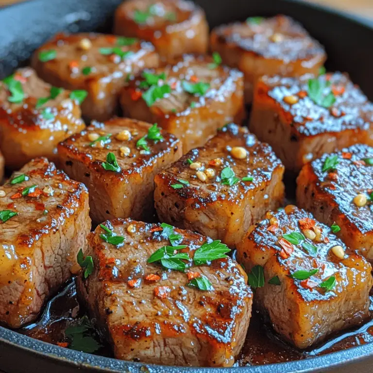 If you're on the lookout for a quick yet incredibly flavorful meal, look no further than Sweet & Savory Honey Garlic Steak Bites. This dish is not just a meal; it's an experience that tantalizes your taste buds with its perfect balance of sweetness, savory goodness, and a hint of spice. Imagine tender, juicy pieces of steak coated in a glossy, sweet garlic glaze that caramelizes beautifully in the pan – it’s a dish that promises to delight you and your guests alike.