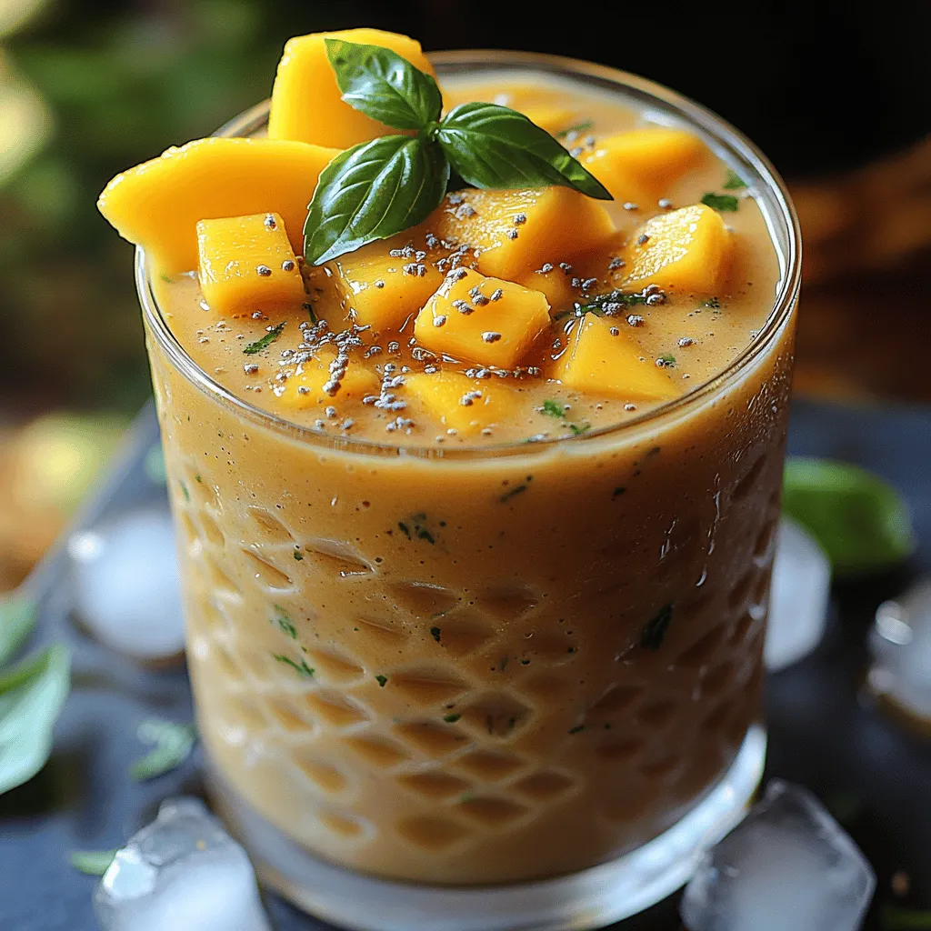 Understanding the health benefits of the ingredients in your smoothie can significantly enhance your overall experience. Let’s take a closer look at what makes each component in the Mango Basil Bliss Smoothie not only delicious but also nutritious.