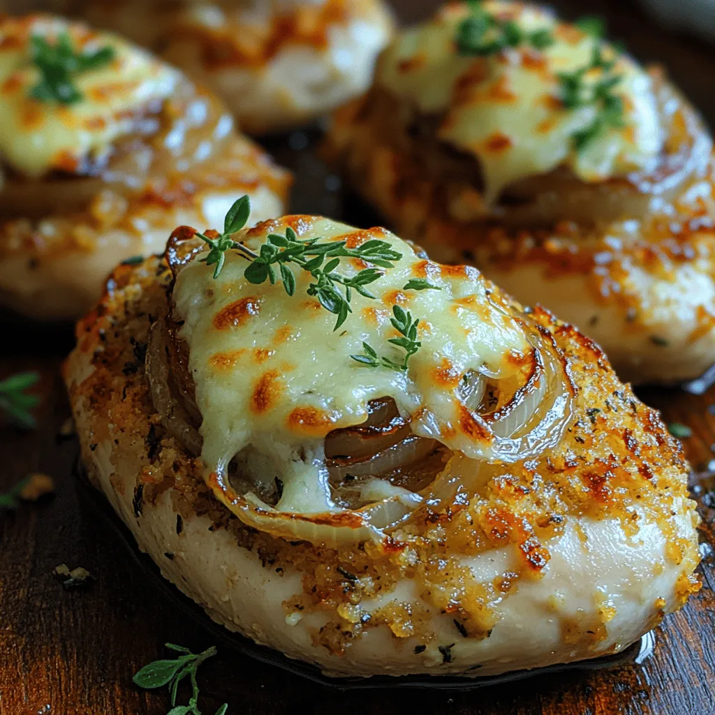 To create an unforgettable French Onion Stuffed Chicken, it is essential to understand the key ingredients that contribute to its rich flavors and delightful textures. The primary components of this dish include chicken breasts, onions, cheeses, and herbs.