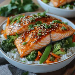 Sweet & Spicy Asian Glazed Salmon Bowls are a delightful culinary creation that masterfully combines sweet, spicy, and savory elements for an explosion of flavors in every bite. This dish encapsulates the essence of Asian cuisine, where balance and harmony are paramount. Salmon, a favored ingredient in many Asian dishes, takes center stage here, beautifully complemented by a glaze that offers a perfect contrast of flavors. Whether you’re a seasoned home cook or a kitchen novice, this recipe is not only easy to prepare but also nutritious and visually captivating, making it an ideal choice for any meal.