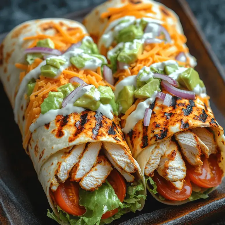 Wraps have become a staple in modern cuisine, offering a convenient way to enjoy a multitude of flavors in a portable form. Their origin can be traced back to various cultural practices of wrapping food, but they have gained popularity in contemporary dining due to their ease of preparation and versatility. Grilled Chicken Ranch Wraps combine the classic pairing of grilled chicken with ranch dressing, creating a harmonious blend of protein and flavor that appeals to all ages.