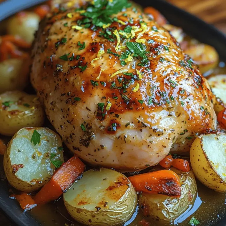 There’s something incredibly comforting about a pot roast chicken. It evokes feelings of warmth and nostalgia, bringing families together around the dinner table to share hearty meals and create lasting memories. This Zesty Lemon Herb Pot Roast Chicken elevates the traditional recipe by infusing it with vibrant flavors that awaken the palate. The bright acidity of lemons combined with fragrant herbs transforms a classic dish into a refreshing feast that is perfect for any occasion.