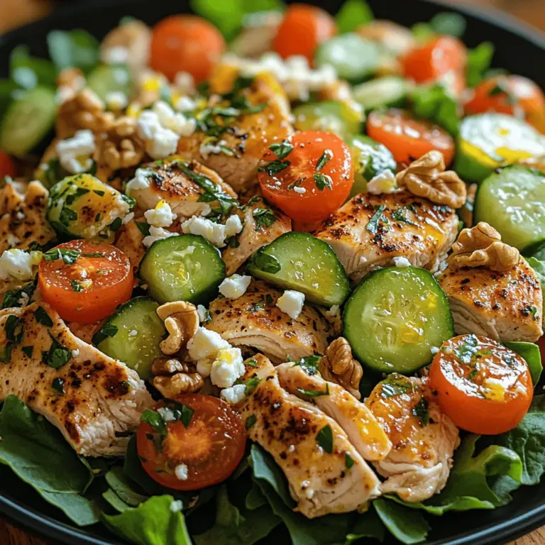 Welcome to the world of vibrant, fresh flavors with our Zesty Lemon Basil Chicken Salad. This dish is not just a meal; it’s an experience that captures the essence of summer with every bite. The combination of tender chicken, refreshing basil, and zesty lemon creates a symphony of taste that appeals to anyone looking for a light yet satisfying option. Whether you’re meal prepping for the week or hosting a summer gathering, this salad is sure to impress and satisfy your taste buds.