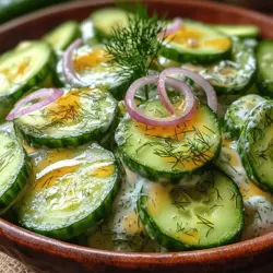 As summer rolls in, the sweltering heat often calls for meals that are light, refreshing, and packed with flavor. Enter the Chill & Thrill Creamy Cucumber Dill Salad—a dish that perfectly encapsulates the essence of summer cuisine. This delightful salad isn’t just visually appealing with its vibrant green hues; it also offers a cool, creamy texture that makes it an ideal side dish for barbecues, picnics, or even a light lunch.