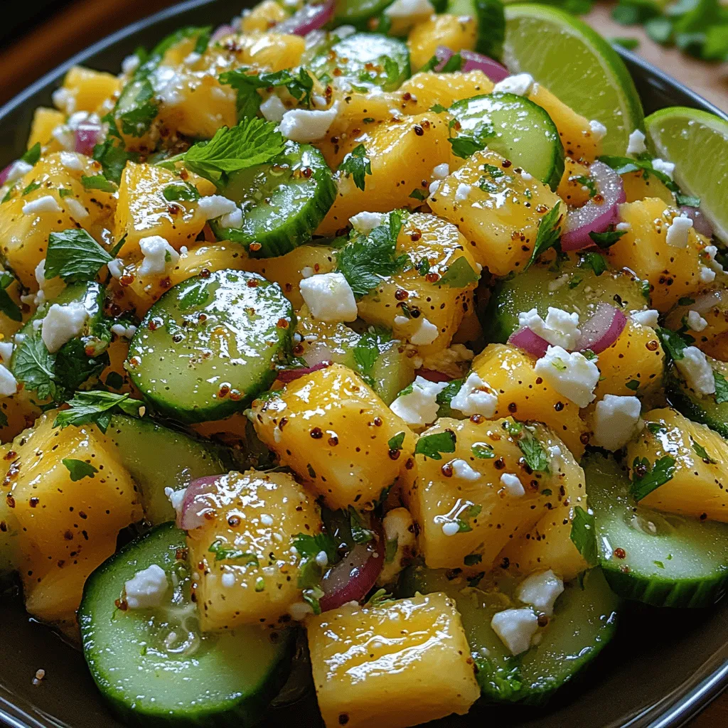 Are you looking for a dish that embodies the essence of summer? Look no further than the Refreshing Pineapple Cucumber Delight—a vibrant and flavorful salad that perfectly balances sweetness, crunch, and freshness. This delightful recipe is not only a feast for the eyes but also a nutritious option that can elevate any gathering. Whether you're hosting a backyard barbecue, heading to a picnic, or simply enjoying a light meal at home, this salad is versatile enough to complement any occasion.