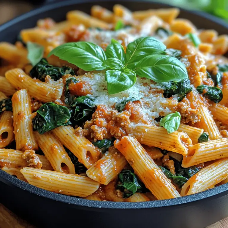 Whole wheat penne pasta is a fantastic ingredient that elevates the Turkey Spinach Pasta Skillet to a new level of healthfulness. Unlike traditional white pasta, whole wheat pasta is made from whole grains, which means it retains more of its natural nutrients during processing. This includes a higher fiber content, which is crucial for digestive health and maintaining steady energy levels throughout the day.