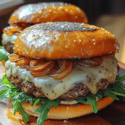 At the heart of this burger's flavor lies the process of caramelization, a cooking technique that transforms the natural sugars in onions into a rich, sweet, and complex flavor profile. Caramelization occurs when onions are cooked at low to moderate heat, allowing their sugars to slowly break down and brown, resulting in that signature golden hue and a deep, sweet flavor.