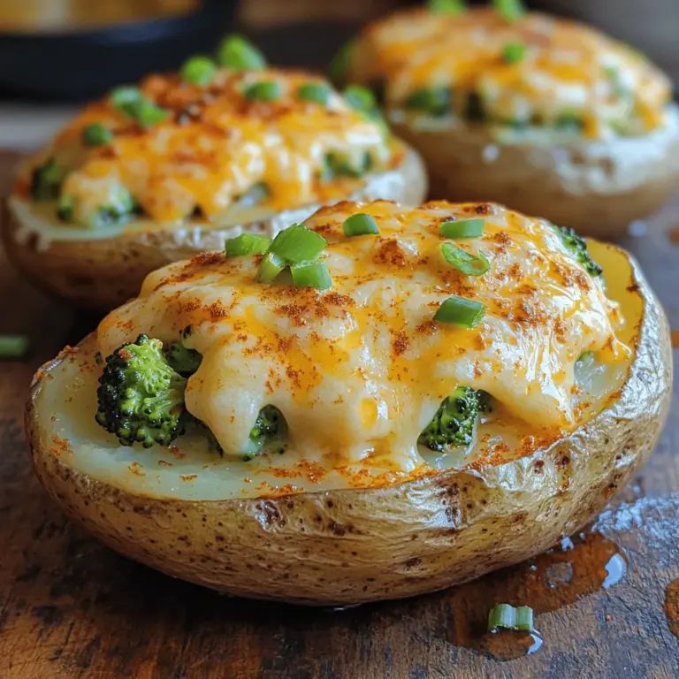 Twice-baked potatoes are a classic comfort food that brings warmth and satisfaction to any table. With their crispy skin and fluffy insides, they offer a delightful canvas for delicious fillings. However, the Cheesy Broccoli Bliss Twice-Baked Potatoes take this beloved dish to a whole new level by incorporating vibrant broccoli and rich cheese into the mix. This unique twist not only enhances the flavor profile but also adds a nutritious element, making it a fantastic option for family meals, potlucks, or as a hearty side dish.