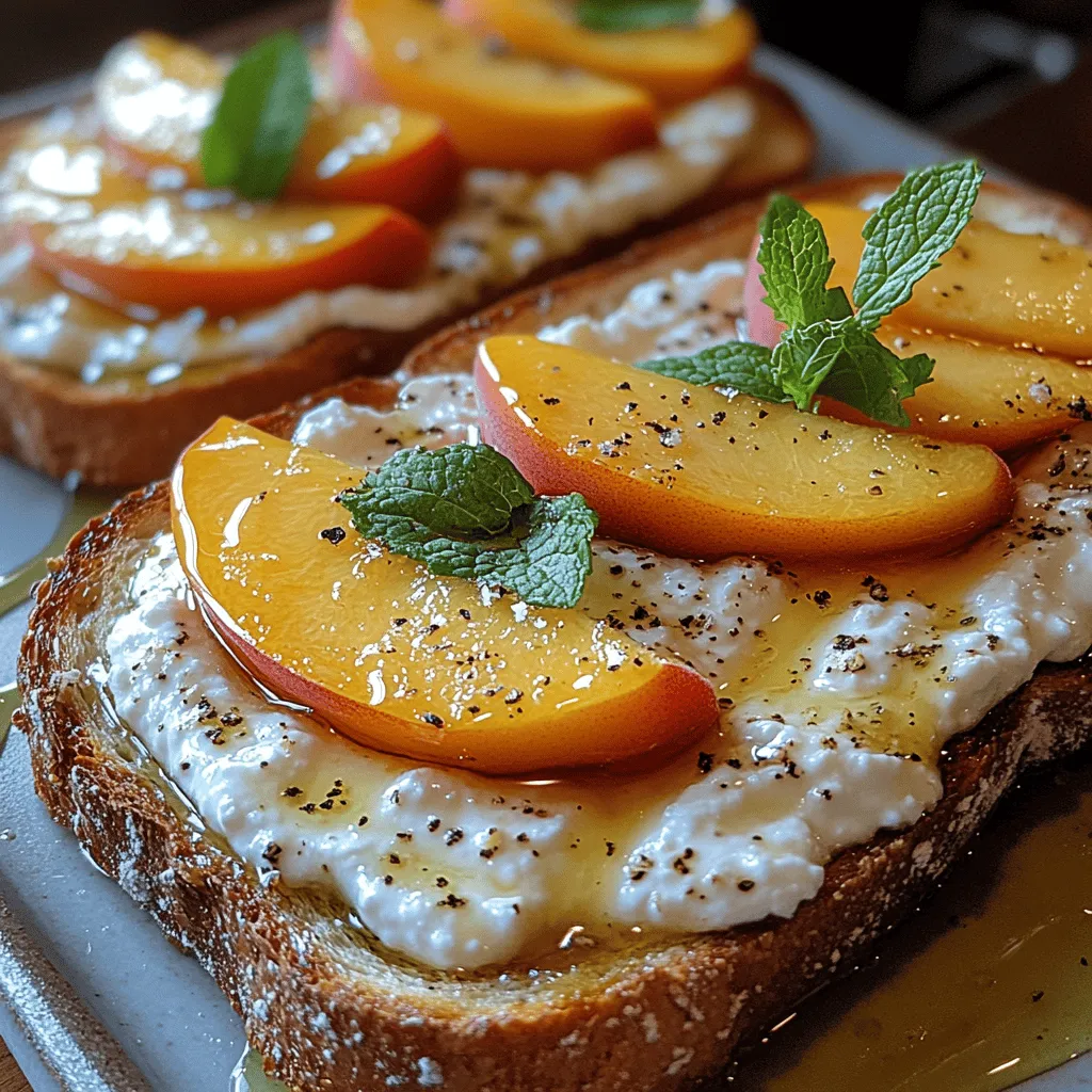 As the sun shines brighter and the days grow longer, summer presents the perfect opportunity to indulge in light, refreshing dishes that celebrate the season's bounty. One such delightful creation is the Sweet Peach Honey Ricotta Toast, a heavenly blend of creamy ricotta, juicy peaches, and a drizzle of golden honey. This recipe not only captures the essence of summer but also showcases the vibrant flavors that come from using fresh, ripe ingredients.