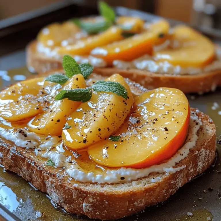 As the sun shines brighter and the days grow longer, summer presents the perfect opportunity to indulge in light, refreshing dishes that celebrate the season's bounty. One such delightful creation is the Sweet Peach Honey Ricotta Toast, a heavenly blend of creamy ricotta, juicy peaches, and a drizzle of golden honey. This recipe not only captures the essence of summer but also showcases the vibrant flavors that come from using fresh, ripe ingredients.