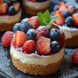 Creating the perfect Mini Cheesecake Fruit Cups involves a few key components: the crust, the cheesecake filling, and the topping. Each ingredient plays a crucial role in achieving the desired flavor and texture, so let’s take a closer look at what goes into this delectable treat.