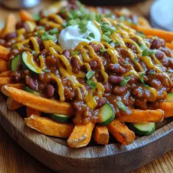 Are you ready to elevate your snack game? The Spicy Chili Cheese Veggie Fries recipe is a delightful fusion of crispy, wholesome vegetables, hearty chili, and creamy cheese sauce that creates an irresistible comfort food experience. This dish is not just a treat for your taste buds; it also serves as a vibrant centerpiece for gatherings, game days, or a cozy night in. Imagine sinking your teeth into perfectly baked veggie fries, topped with a rich chili loaded with beans and spices, all drizzled with a luscious cheese sauce—comfort food at its finest!
