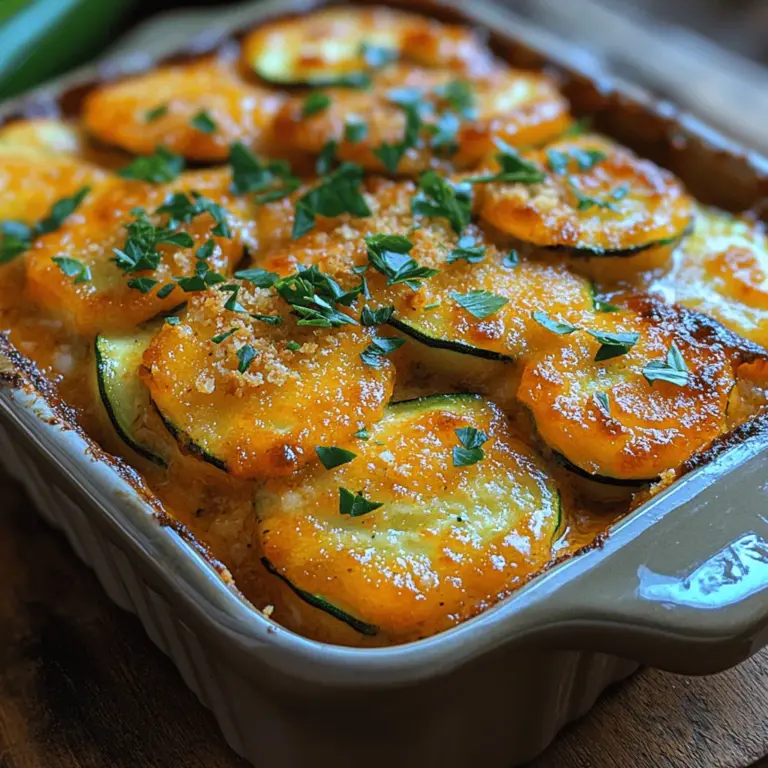 Welcome to the delightful world of comfort food, where every bite brings a sense of warmth and satisfaction. Today, we’re excited to introduce you to a dish that perfectly embodies this sentiment: Cheesy Zucchini Delight. This scrumptious casserole mixes the goodness of fresh zucchinis with a rich blend of cheeses, creating a dish that is not only indulgent but also packed with nutrients. Whether you’re preparing a cozy family dinner or hosting a gathering with friends, this recipe is easy to prepare and promises a medley of flavors that will leave your taste buds craving more.
