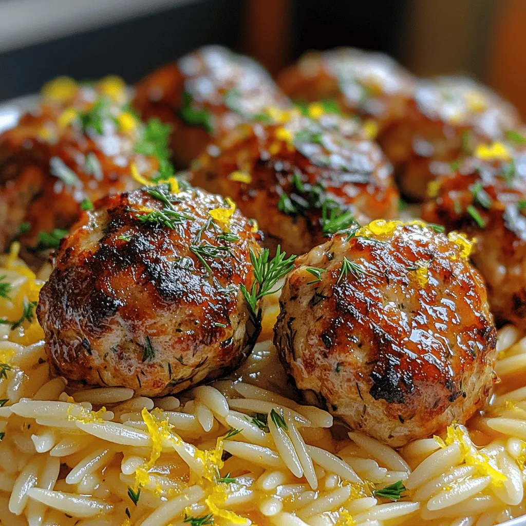 Imagine juicy, tender chicken meatballs infused with aromatic herbs and spices, served alongside a creamy, lemon-infused orzo that captures the heart of Greek cooking. The combination of textures—the slight crispness of the meatballs contrasted with the creamy, tender orzo—creates a dish that is both satisfying and refreshing. Each bite bursts with the bright taste of lemon and the earthy notes of fresh herbs, making this meal a standout choice for any occasion, whether it’s a weeknight dinner or a festive gathering.