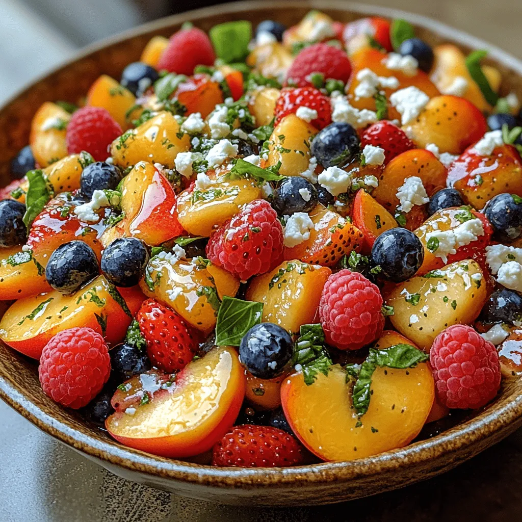 Sweet Serenade: Honey Lime Basil Peach Fruit Salad