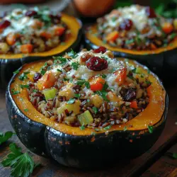 As the crisp air of autumn settles in, nothing welcomes the season quite like a hearty, home-cooked meal that celebrates the bounty of nature. One such dish is the Harvest Flavor Delight: Stuffed Acorn Squash with Wild Rice. This recipe not only embodies the essence of fall with its vibrant colors and rich flavors but also brings together wholesome ingredients that nourish the body and soul. Perfect for family gatherings, holiday dinners, or even a cozy weeknight meal, this dish is sure to impress with its combination of sweetness, earthiness, and satisfying textures.
