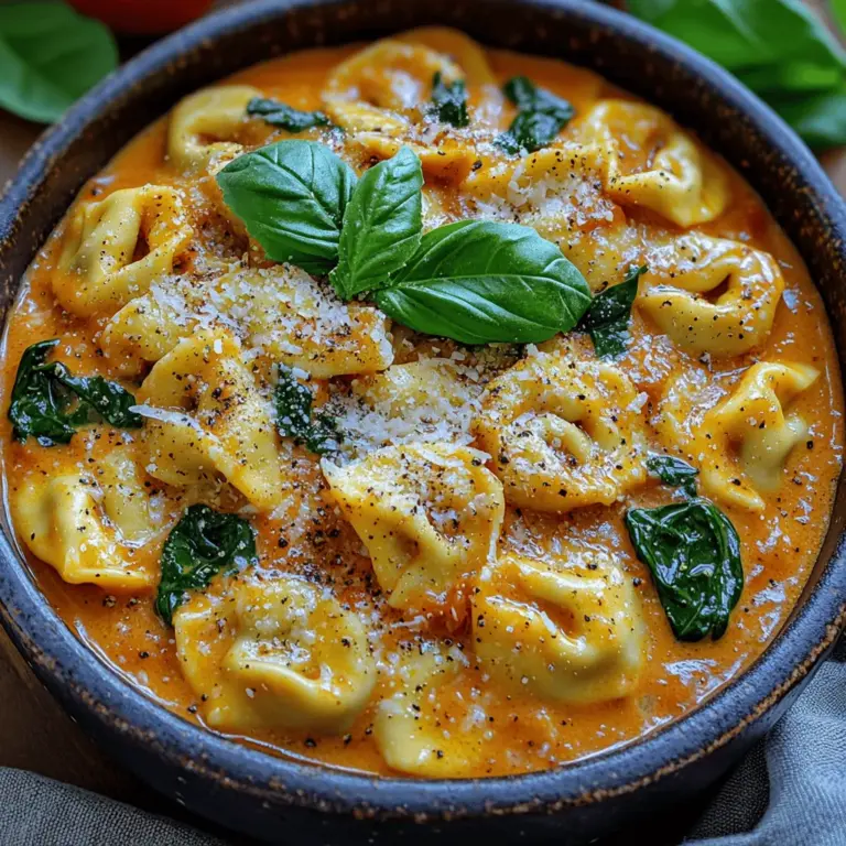 If you're in search of a comforting, flavorful dish that brings warmth to your dining table, look no further than creamy tomato spinach tortellini. This delightful pasta recipe is a harmonious blend of tender cheese-filled tortellini, vibrant spinach, and a rich, velvety sauce that envelops every bite in a comforting embrace. Whether you're whipping up a quick weeknight dinner or preparing a meal for friends and family, this dish is sure to impress with its colorful presentation and satisfying flavors.