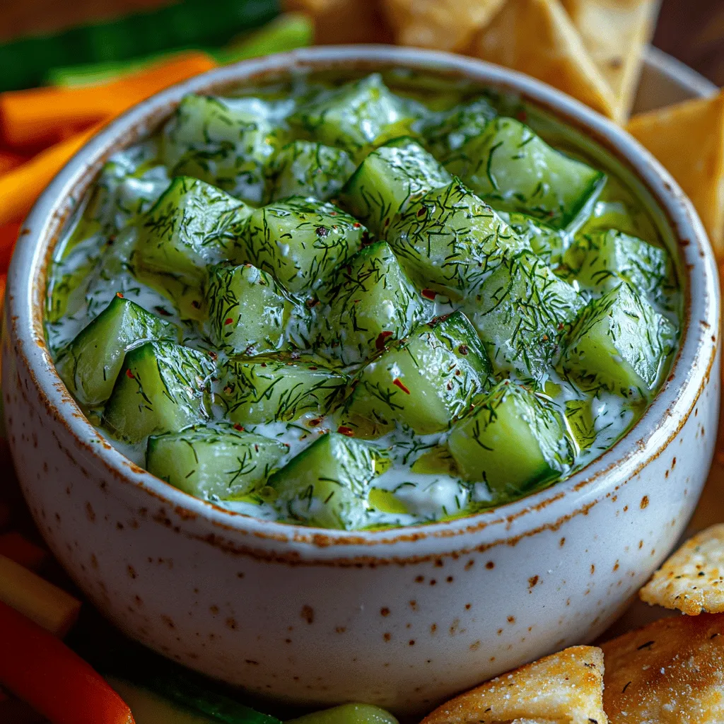 As the weather warms up, there's nothing quite like a refreshing dip to elevate your gatherings and snack time. The "Refreshing Cucumber Dill Delight" is a creamy, flavorful dip that perfectly captures the essence of summer. This dip is not only a crowd-pleaser but also incredibly versatile. It pairs beautifully with a variety of dippers, from crunchy vegetables to crispy pita chips, making it an ideal choice for picnics, barbecues, or simply enjoying at home with family.