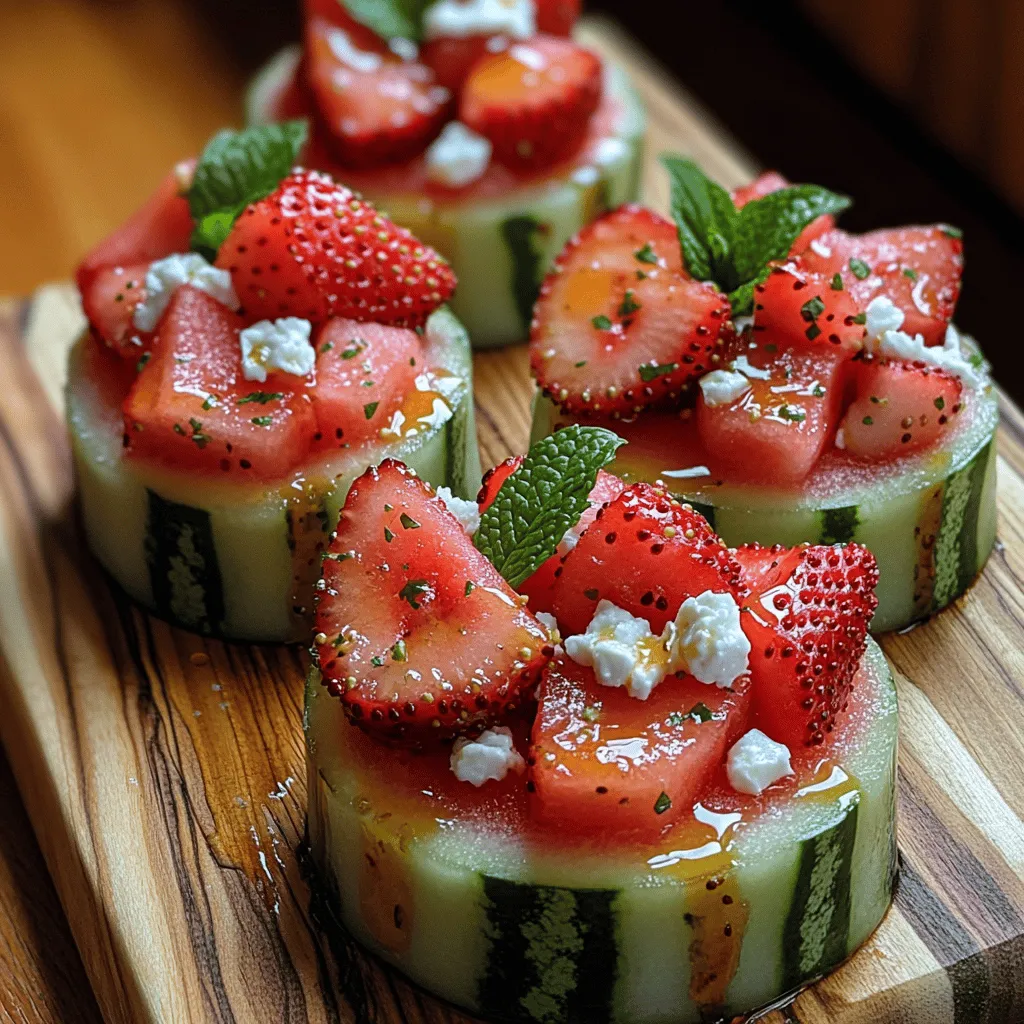 Watermelon Strawberry Feta Cups are not just a feast for the eyes; they are a versatile addition to any event, whether you're hosting a backyard barbecue, a picnic in the park, or simply looking for a light snack at home. The beauty of this dish lies in its adaptability. You can serve these cups as an appetizer, a side dish, or even a light dessert, making them a delightful choice for any occasion.