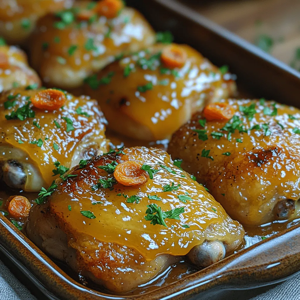 What sets Apricot Glazed Baked Chicken apart from other poultry dishes is the unique balance of flavors that apricots bring to the table. The natural sweetness of the fruit contrasts beautifully with the savory notes of the chicken, creating a harmonious dish that excites the taste buds. The glaze, made primarily from apricot preserves, infuses the chicken with a rich flavor profile that is both comforting and sophisticated.