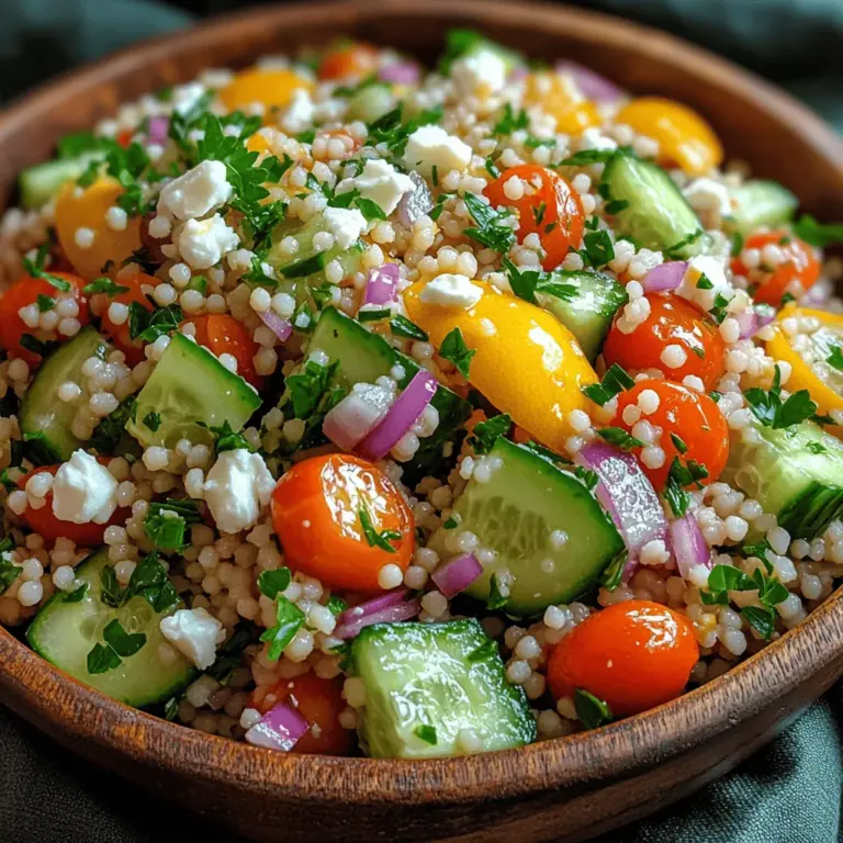 If you're looking for a light, refreshing dish that bursts with flavor, look no further than the Zesty Lemon Cucumber Couscous Salad. This salad is not just a feast for the eyes with its vibrant colors; it's also a delightful combination of textures and tastes that makes it a perfect addition to any meal. Whether you're hosting a summer barbecue, preparing a quick weeknight dinner, or need a side dish for a potluck, this couscous salad is incredibly versatile.
