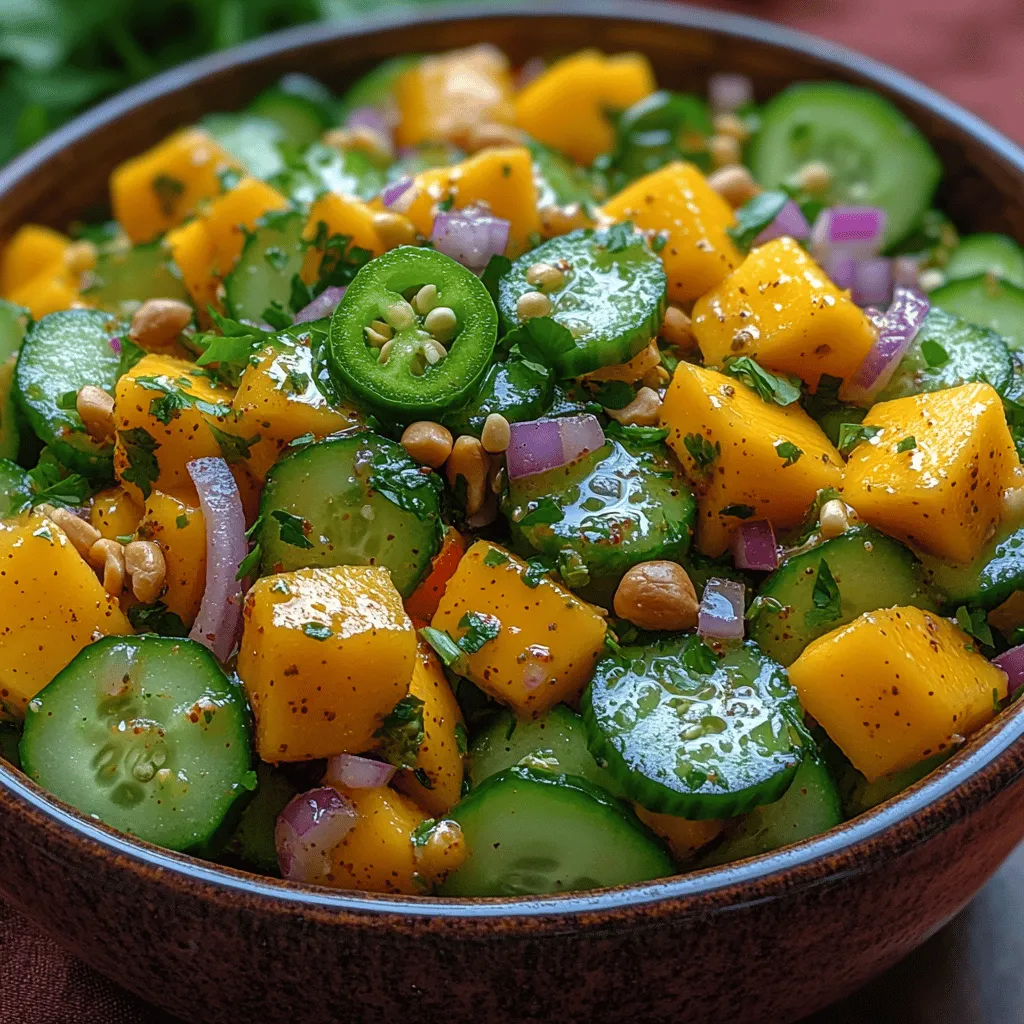 If you’re in search of a salad that tantalizes your taste buds while also providing a wealth of health benefits, look no further than the Spicy Cucumber Mango Salad. This vibrant dish combines the cool crunch of fresh cucumbers with the sweet, tropical flavor of ripe mangoes, enhanced by a kick of spice. Not only is this salad a feast for the eyes with its bright colors, but it also offers a refreshing burst of flavors that make it an ideal choice for warm days, picnics, or as a light appetizer for any gathering.