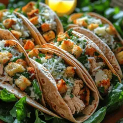 In the realm of quick and nutritious meals, Zesty Chicken Caesar Salad Wraps stand out as a delightful option that satisfies both hunger and taste. This recipe combines the beloved elements of a traditional Caesar salad—crunchy romaine lettuce, savory chicken, and creamy dressing—wrapped neatly in a whole wheat tortilla for a portable meal perfect for busy days or casual gatherings. As wellness trends continue to emphasize the importance of fresh, whole foods, this wrap emerges as a fantastic way to enjoy familiar flavors while ensuring you’re also meeting your nutritional needs.