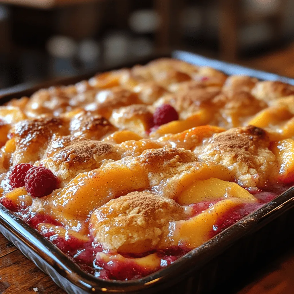 Cobblers have long held a special place in the hearts of dessert enthusiasts, celebrated for their rustic charm and the delightful combination of fruity fillings and buttery, crumbly toppings. This classic dessert not only showcases seasonal fruits but also evokes memories of family gatherings, summer picnics, and cozy evenings spent around the table. Among the myriad of cobbler variations, the Peachy Raspberry Delight Cobbler stands out as an irresistible summer treat.